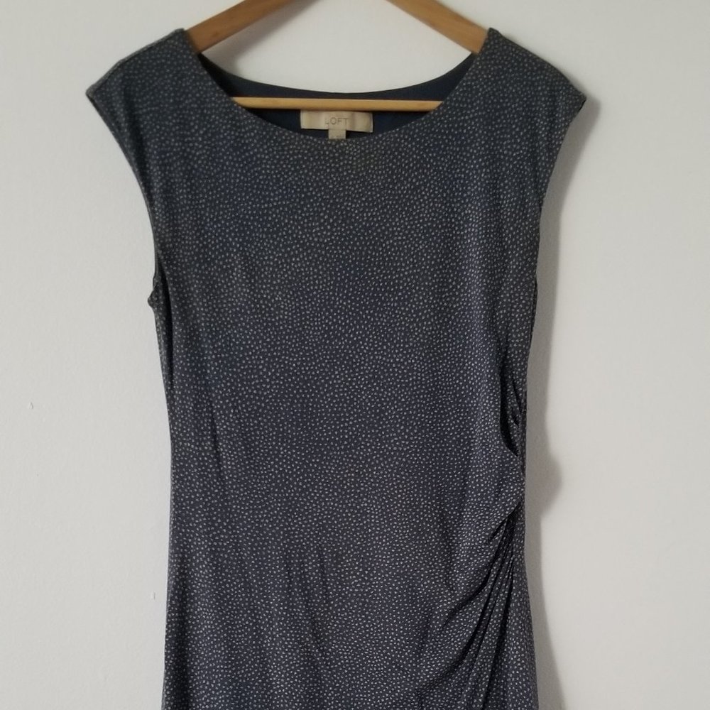LOFT Sz Small Petite Blue Floral Shift Dress
